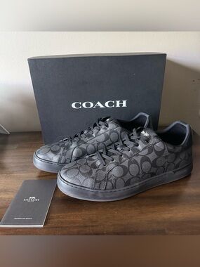 Coach Clip Signature Low Top Sneaker Charcoal/Black  US Men's Size 13D